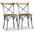 Swen Studio -  Dining Chairs 6 pcs Solid Mango Wood and Steel Cross Back